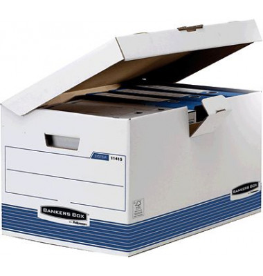 Archivbox Maxi 1141501, A4, wei&szlig;/blau, Recyclingkarton