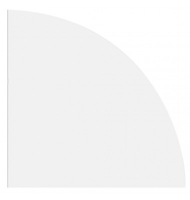 Verkettungsplatte VLE, 80x80cm (BxT), Viertelkreis, weiss, 25mm