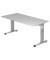 Schreibtisch OS 16, manuell höhenverstellbar, 65-85cm (H), 160x80cm (BxT), rechteckig, grau / silber
