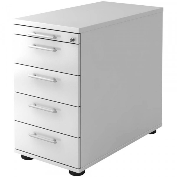 4032062135419 - Standcontainer Solid VSC50 W W RE Holz weiß 4 normale Schubladen mit extra Utensilienauszug abschließbar 4032062135419 Hammer