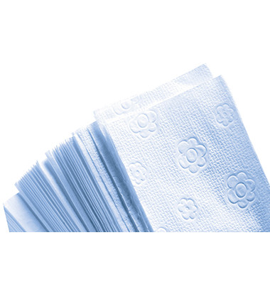 Falthandt&uuml;cher Comfort 4042101, 25x23cm(BxL), 2-lagig, Zickzack (V-Falz), hochwei&szlig;, Tissue