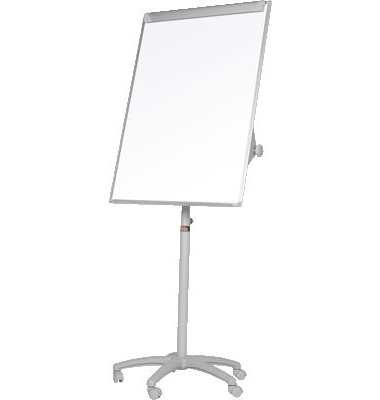 Flipchart, EA4806176GR, 70x100cm, wei&szlig;, mit Rollen, Stahl / Alu