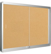 Schaukasten Exhibit VT640201160, 15xA4, braun/silber, Kork, pinnbar