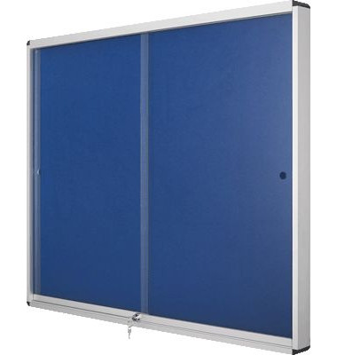 Schaukasten Exhibit 8 x A4 Filzrückwand blau