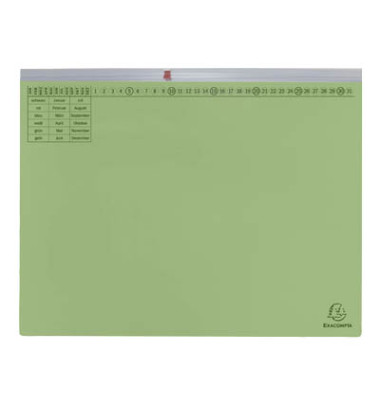 Hängehefter Exaflex 370125B, A4 grün Karton 320g