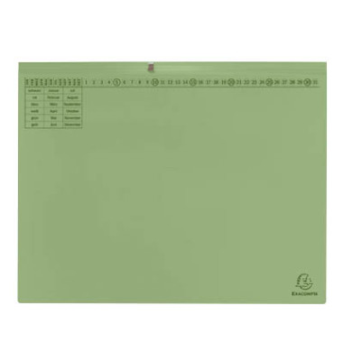 Hängehefter Exaflex 370325B, A4 grün Karton 320g