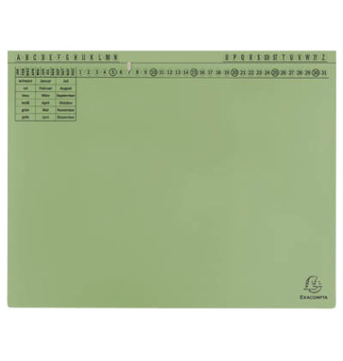 Hängehefter Exaflex 371125B, A4 grün Karton 320g
