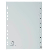 Kunststoffregister Forever 1710E, 1 bis 10, A4, 130µm, graue Taben, 10-teilig