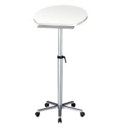 Stehpult, höhenverstellbar 75-120cm (H), 61x51cm (BxT), halbrund, weiß / silber