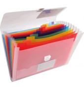 F&auml;chermappe 55298E A4 mit 13 F&auml;chern 13-teilig blanko / A-Z / Jan-Dez Kunststoff transparent/bunt