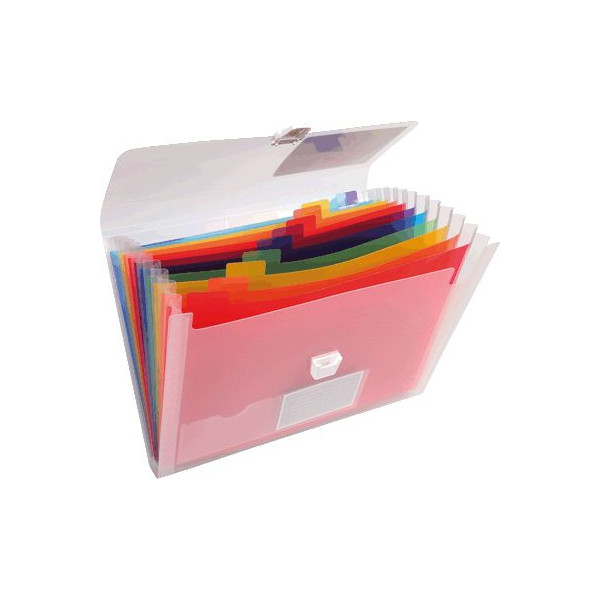 3130630552987 - Fächermappe 55298E A4 mit 13 Fächern 13-teilig blanko   A-Z   Jan-Dez Kunststoff transparent bunt 3130630552987 Exacompta