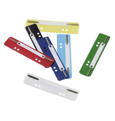 Heftstreifen kurz FLEXI 690100, 3,4x15cm (BxL), Kunststoff mit Kunststoffdeckleiste, farbig sortiert