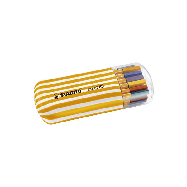 10 Stück Stabilo Fineliner-Set point 88, 8820-02, orange, weiße Streifen (Schreibfarbe: 20-farbig sortiert), 0,4mm 4006381340984 Stabilo 20 Stück