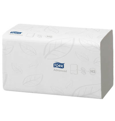Falthandt&uuml;cher H3 Advanced schnellaufl&ouml;send 290190, 23x23cm, 2-lagig, Zickzack (V-Falz), wei&szlig;, Zellstoff