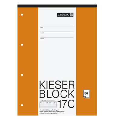 Kieserblock A4 liniert 1042927 Rand + Kopfzeile