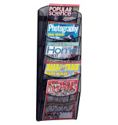 Prospekthalter Mesh 26 x 71,8 x 9,5 cm (B x H x T) DIN A4 Stahl schwarz 5 Fächer
