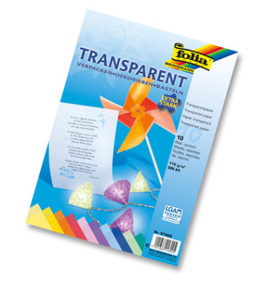 Basteltransparentpapier A4 115g farbig sortiert 87409