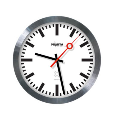  Funkwanduhr Bahnhof 51.150.325, silber