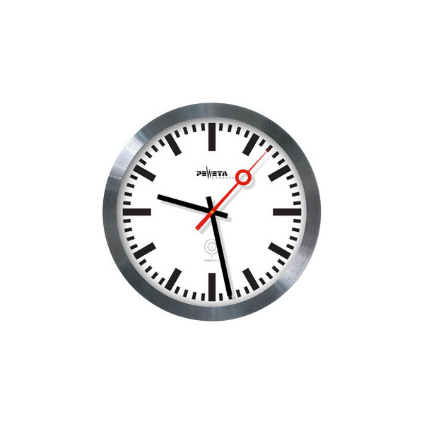 4250594526967 - PEWETA Funkwanduhr Bahnhof weiß silber Aluminium Ø 300 cm 4250594526967 - PEWETA Funkwanduhr Bahnhof weiß silber Aluminium Ø 300 cm