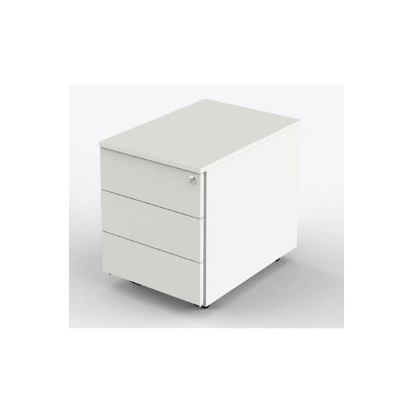 4044917428829 - Rollcontainer Milano 4647 Holz weiß 3 normale Schubladen abschließbar 4044917428829 Kerkmann