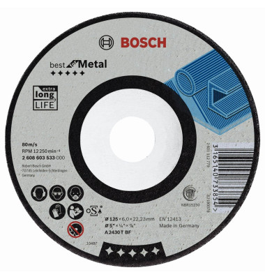 Schruppscheibe für Metall, Eisenmetall, Stahl 2608603533