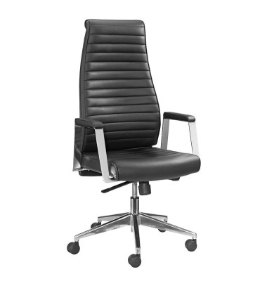 Chefsessel my Deluxe, schwarz / silber, mit Armlehnen, bis 120kg, ohne Kopfst&uuml;tze