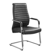 Besuchersessel myDELUXE, schwarz / silber, mit Armlehnen, Freischwinger