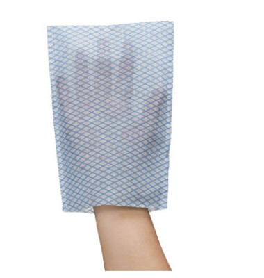 Einwegwaschhandschuhe Hygostar Raute, Vlies, weiß/blau, Größe Einheitsgröße, Einwegwaschhandschuhe Hygostar Raute, Vlies, weiß/blau, Größe Einheitsgröße,