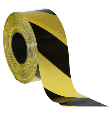 Signal-Absperrband 80mm x 500m gelb/schwarz nichtklebend PE