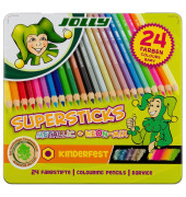 Buntstifte Supersticks Classic 24-farbig sortiert neon/metallic 8 x 175mm Metalletui