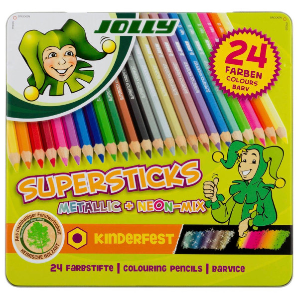 9014400098766 - Buntstifte Supersticks Classic 24-farbig sortiert neon metallic 8 x 175mm Metalletui 9014400098766 24 Stück 9014400098766 - Buntstifte Supersticks Classic 24-farbig sortiert neon metallic 8 x 175mm Metalletui 9014400098766 24 Stück
