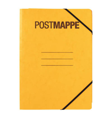 Postmappe 24005-05, A4 gelb Karton 335g, f&uuml;r ca. 80 Blatt, mit 3 Einschlagklappen