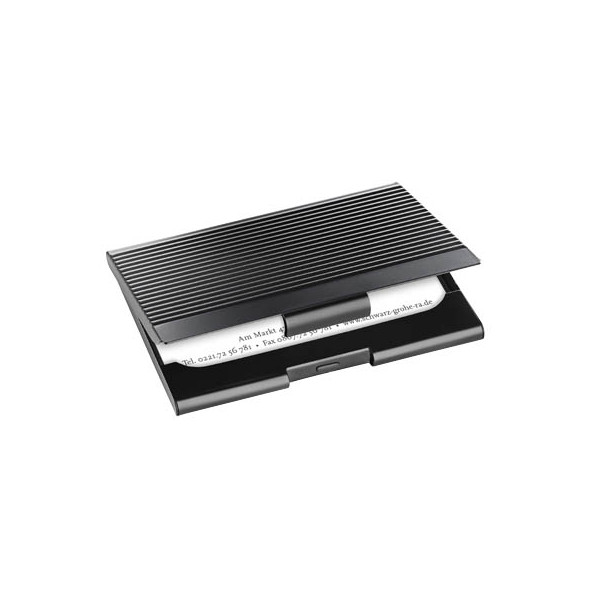 4004360833694 - - Visitenkartenetui matt black 95 x 62 x 07 cm (b x h x t) 20 Karten Metall schwarz