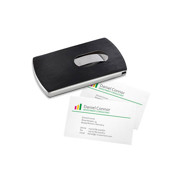 4004360833717 - Visitenkarten-Etui Snap Lederoptik für 12 Karten bis Größe 91x57