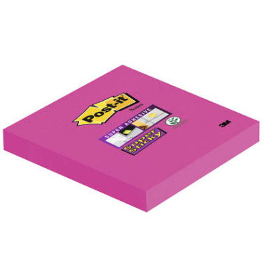 Haftnotizen 654SPI, Super Sticky, 76x76mm, powerpink, quadratisch