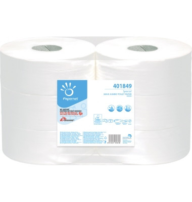 Toilettenpapier Special Maxi-Jumbo 401849, 2-lagig, weiß, 1180 Blatt / Rolle, Toilettenpapier Special Maxi-Jumbo 401849, 2-lagig, weiß, 1180 Blatt / Rolle,