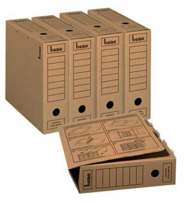 Archivbox 96900, A4, braun, innen 32x7,5x28,5cm, Karton