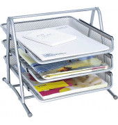 Briefablageset Office A4 / C4 silber 3 Körbe