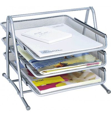 Briefablagenset Office 65854, A4/C4, silber, Metall