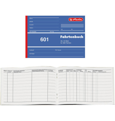 Fahrtenbuch A6 40 Blatt/840645