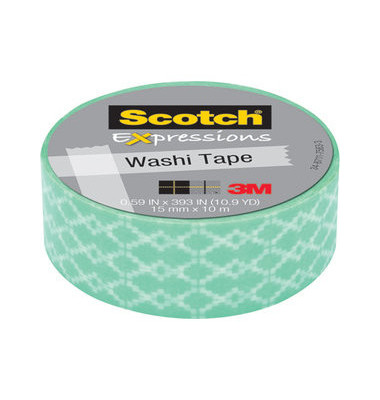 Scotch Washi Tape Kreativklebeband mint 15mmx10m