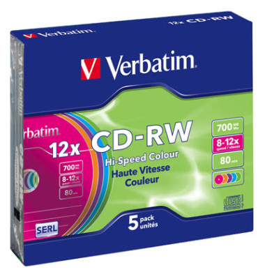 CD-Rohlinge 43167 CD-RW, 700 MB, Slim Case 