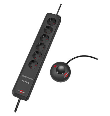 Eco-Line Comfort Switch 6-fach Steckdosenleiste mit Fußschalter schwarz