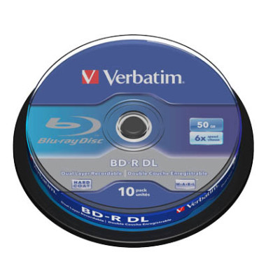 Bluray-Rohlinge 43746 BD-R, Double Layer, 50 GB, Spindel 