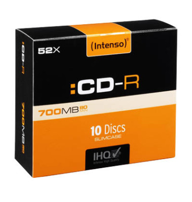 CD-Rohlinge 1001622 CD-R, 700 MB / 80min, Slim Case 