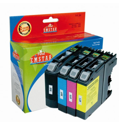 Druckerpatrone B72 (kompatibel zu brother LC-123VAL), schwarz/cyan/magenta/gelb, ca. 950 / 3 x 1200 Seiten