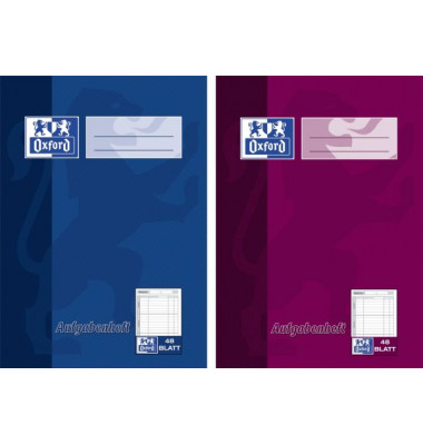 Hausaufgabenheft 100057951 / liniert / 4 Spalten, A5, 90g, farbig sortiert, 48 Blatt / 96 Seiten