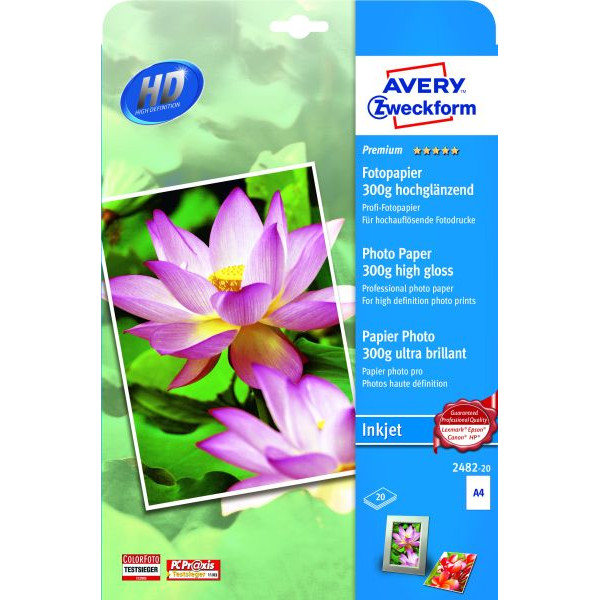 4004182410103 - Zweckform Premium Inkjet Photo Paper 2482 - Fotopapier - high-glossy - wei - A4 (210 x 297 mm) - 300 g m - 20 Blatt (2482-20) (2482-20)