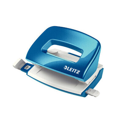 B&uuml;rolocher NeXXt WOW Mini 5060-10-36, blau metallic, bis 1mm 10 Blatt, mit Anschlagschiene