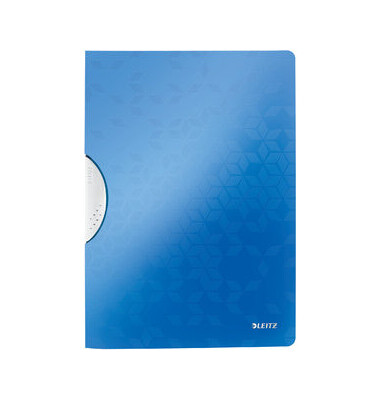 Klemmhefter WOW ColorClip 4185-00-36, A4, für ca. 30 Blatt, Kunststoff, blau